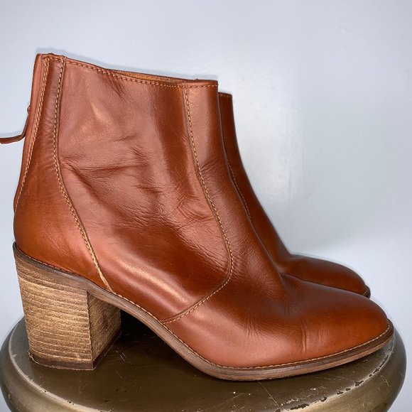 Madewell Shoes - MADEWELL BROWN BLOCK HEEL ANKLE BOOT